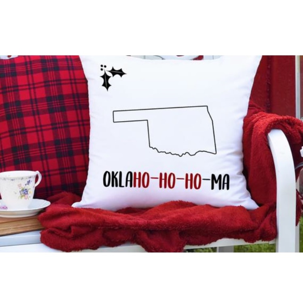 Oklahoma Christmas Pillow Case Cover 18 x 18 inch